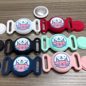 Airtag Protective Cover Cat And Dog Pet Collar Silikon Waterproof Protective Case Untuk Casing Pelindung Apple Airtag