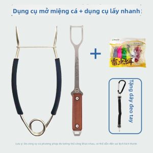 QIYUN OUTDOORS | Bộ Kìm Gắp Mồi Lưỡi Câu Cá Inox Đầu Dài