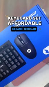 Keyboard Mouse Kabel USB UnitechOne Office Master KM-001 Untuk Notebook Laptop PC Komputer