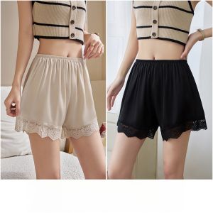 MiiOW | Quần short ngủ ren viền mỏng mùa hè MiiOW Cat Lady Quần áo mặc nhà bằng lụa băng rộng rãi có thể mặc ngoài trời