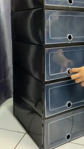 Box Sepatu Transparan: Rak Plastik Sepatu Multifungsi & Laci Susun Murah