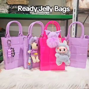ITLOVE - Tas Jelly Glossy Panjang SlinBag Polos Model Slempang Dengan Resleting Korean Style Bag