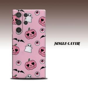 pink halloween cute For Samsung Galaxy S26 S25 S24 A56 A36 Dual Layer Luxury Fashion Full Lens Protective Case