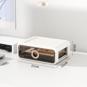 Princess Style Cosmetic Storage Box Dustproof Drawer Type Desktop Makeup Desk Lipstick Organizer Plastic Bedroom Storage Rack