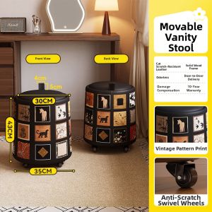 MEISD | Swivel Rolling Stool Small