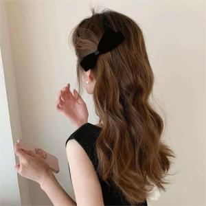 Elegant Black Suede Bow Hair Clip - A Classic And Versatile Hair Accessory For Women And Girls