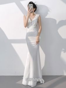 Elegant Evening Dress Fish Tail Style French Style