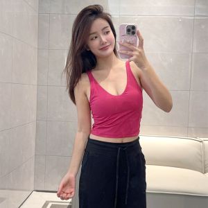 Áo Tập Yoga Luqi Lulutank Thoáng Khí Thoải Mái Có Đệm Ngực Có Thể Tháo Rời Mặc Ngoài Trời Mùa Hè Dành Cho Nữ