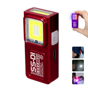 LED COB Mini Flashlight USB Rechargeable Mini Torch Portable Working Light With Magnet Outdoor Emergency Hiking Fishing Lantern