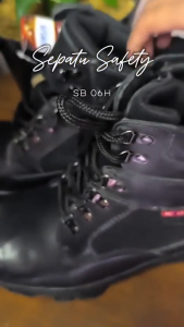 Nukus Sepatu Safety Pria Boots Kulit Asli - SB 06H