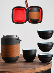 Travel Tea Set Suit Portable Bag Quick Cup One Pot Two Cups Single Outdoor Teapot Camping Tea Drinking Equipment