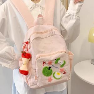 Cute Casual Apple Backpack Lightweight Travel Childrens School Bag Kindergarten Girls Fashionable Double Shoulder Bag