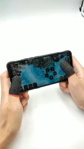 (1 PAIR) Sweatproof Mobile Phone Game Finger Sleeve Controller Breathable Non Slip Touch Screen sarung tangan gaming