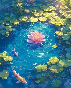 KAYOU | Oil Painting By Numbers Kit S Water Lily Koi Pictures By Numbers Home Decor Holiday Gifts Birthday Gifts
