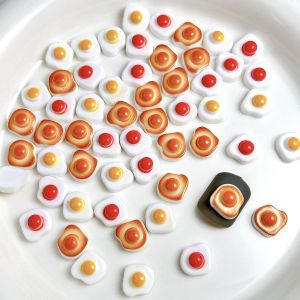 50 CHIẾC Charm Móng Tay Hình Trứng Rán 3D Bóng Mượt Chất Liệu Acrylic Nhiều Màu Sắc Hình Dạng Không Đều Dùng Trang Trí Móng Tay Kẹp Tóc Tự Làm