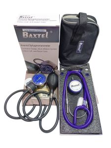 Baxtel Aneroid  Sphygmomanometer Blood Pressure Monitor With Purple Deluxe Stethoscope