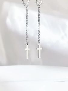 SHISHANGMEIDI | Stylish Internet Celebrity Titanium Steel Cross Earrings