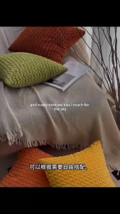 ปลอกหมอนอิงโซฟา ขนลูกฟูก ขนาด 45*45 cm. และ 60*60 cm. Nordic Style คุณภาพดี ตกแต่งบ้าน โรงแรม หมอนอิง สามารถถอดซักได้