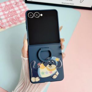 szhaiyu | Cute Puppy PC+TPU Phone Case For Samsung Galaxy Z Flip 8 7 6 5 Flip8 Flip7 with Ring Holder Cartoon Protective Cover Women
