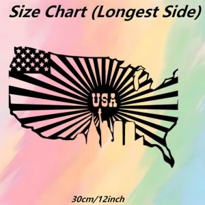 CIFbuy | CIFBUY Metal Wall Art USA Flag American Map Iron Plaque Sculpture Laser Cut Office Home Decor Ornament
