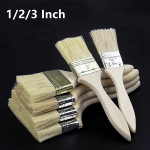 5Pcs Excellent Quality Paint Brush Wooden/Plastic Handle BBQ Brush Soft Hair Brush Artist Painting Brushes Furniture Paint Tool
