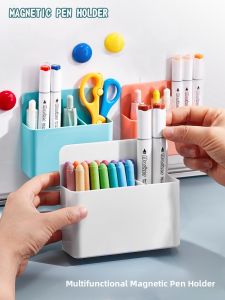 Magnetic Storage Box Holder for Chalk And Whiteboard Pen Large Capacity Hanging on Fridge Office Classroom Supply Organizer
