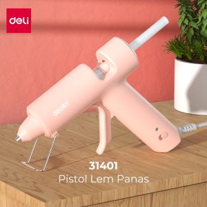 Deli Hot Melt Glue Gun / Lem Tebak Dengan Refill 10pcs 20W/60W 100-240V Warna Pastel 3140X