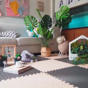 ขนาด 30x30 แผ่นรองคลาน โฟมยางจิ๊กซอว์ แผ่นยางรองคลานปูพื้น จิ๊กซอว์กันกระแทก ปูห้องเด็ก 1cm มีกันลื่น ราคาต่อแผ่น