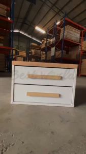VITA 1 Drawer / 2 Drawers Wall Mounted Night Stand - NS 8047 / RZ 1028B-NS (Colour: White + Sonoma Oak / Columbia Walnut)
