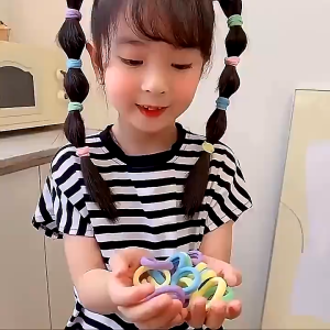 100PCS Colorful Elastic Hair Ties – No Damage Rubber Bands for Kids & Girls Ponytail Soft Stretch Hair Accessories