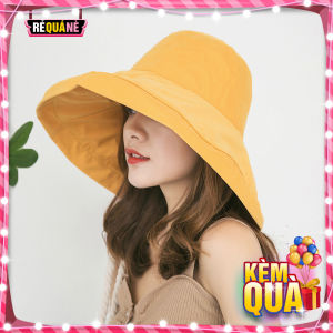 Nón Vải Chống Nắng Màu Trơn Vành Rộng Style Retro RQN1773 - requane
