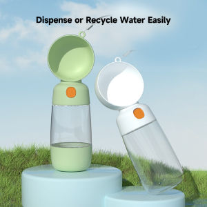 กระบอกน้ำแบบ 2 อิน 1 พกพาสำหรับสุนัขแมวสัตว์เลี้ยงพร้อมถ้วยเก็บอาหารชามขวดนมน้ำกันรั่วแก้วน้ำเครื่องจ่ายน้ำแบบพกพาเดินป่ากลางแจ้งเดินแคมป์เดินทาง 200 บรรทัด