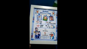 Bingkai Biodata Baby Bio Murah 10r 20x25 cm Plus Bingkai Putih Tema Doraemon COD
