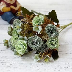 Artificial Flowers 1 Bundle European Small Clove Carnations Home Room Dining Table Brial Bouquet Soft Decora Handmade Diy Gifts