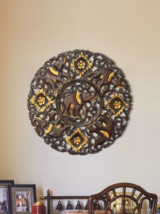 YILI | Southeast Asian Style Good Fortune Teak Wood Wall Hanging Decor