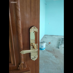 Khóa cửa thông minh vân tay tân cổ điển Demax EL280 Brass app wifi mạ vàng 24k cao cấp của Đức