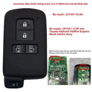 Chìa Khóa Xe Điều Khiển Từ Xa Thông Minh KEYECU 4 Nút Tương Thích Với Toyota Alphard Vellfire Esquire Noah Sienta Voxy Fob 231451-0120 / 281451-2150