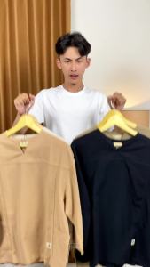 Baju Koko GHASSAN Lengan 7/8 Katun Linen Oversize Polos Ukuran M L XL Pria Terbaru 2025 - Hitam