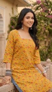 DEBAYU Nayo Cotton Straight Kurti Ethnic Prints Size S to 2XL Kurta Top only Malaysia