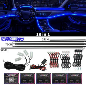 Đèn Viền Nội Thất Ô Tô Symphony RGB LED 18 Trong 1 Điều Khiển Bằng Ứng Dụng Đồng Bộ Nhạc Đèn Trang Trí Tạo Không Khí Tự Động Cho Tesla Model Y 3 S X Cybertruck