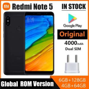Used Phone Original Xiaomi Redmi Note 5 Smartphone 5.99 inch Screen 4/6GB RAM 64/128GB ROM Mobile Phone 13.0MP Camera Google Play