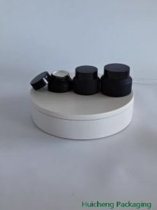 2 X 15G 30G 50G Frost Black Make up Glass Jar With Black Lids White Seal Container Cosmetic Packaging 15G Glass Cream Pot