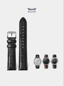 JEAYOU | Butterfly Buckle Genuine Leather Watch Band For Ladies