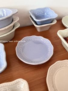 Bát Đựng Gia Vị Bằng Gốm Thêu Hoa Lá Kiểu Pháp Le Xiong Nhiều Kiểu Dáng Bát Đựng Nước Sốt Nhỏ Họa Tiết Dưới Lớp Men Cổ Điển