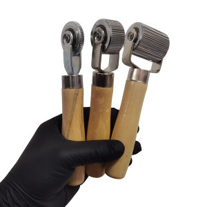 3Pc/1Pc Car Audio Sound Deadening Application Roller Tool for Auto Noise Wheel Hand Pressure Roller Metal Wooden Handle