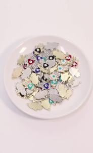 10pcs/lot Zinc Alloy Rhinestone Heart Eyes Charms Pendants for Making Earrings Necklace Bracelet DIY Handmade Jewelry Supplies