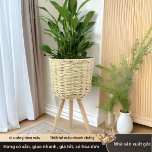 Nordic Style Wicker Basket Flower Stand