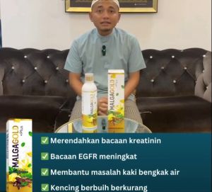 Malga  gold plus kayu gaharu jus minuman botani masalah bengkak kaki dan kencing berbuih