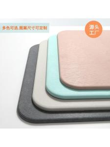 พรมเช็ดเท้ากันลื่นแห้งเร็วสำหรับห้องน้ำ ซิลิโคน ดีไซน์ทันสมัย รุ่น เรียบง่าย รูปทรงสี่เหลี่ยมผืนผ้า โพลีเอสเตอร์ ชิ้น