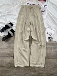 High Waist Straight Leg Jeans Womens Loose Wide Leg Pants Grey Morandi New Style Autumn Fashion Slimming Casual Denim Trousers